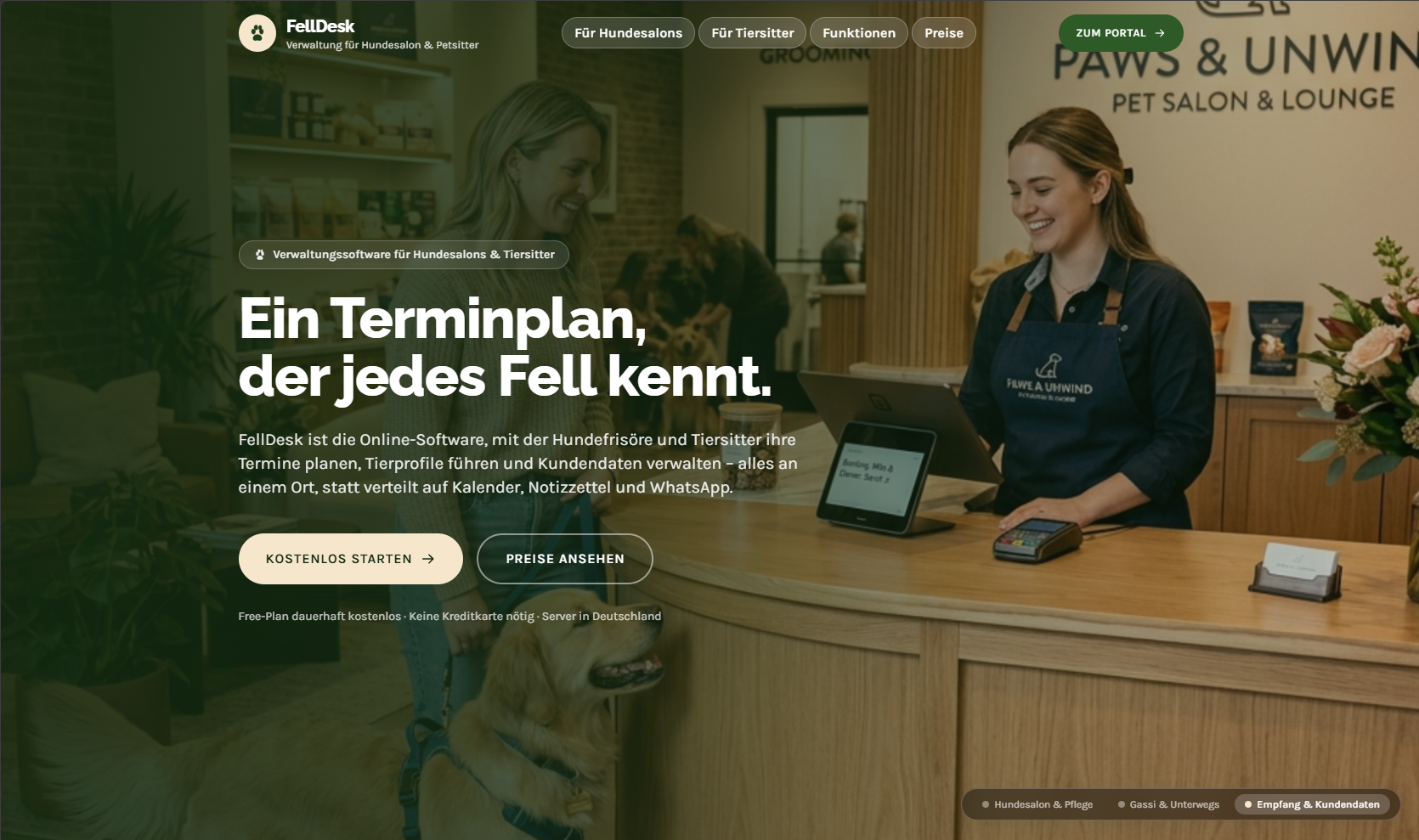 FellDesk.eu — Software für Hundesalons Homepage