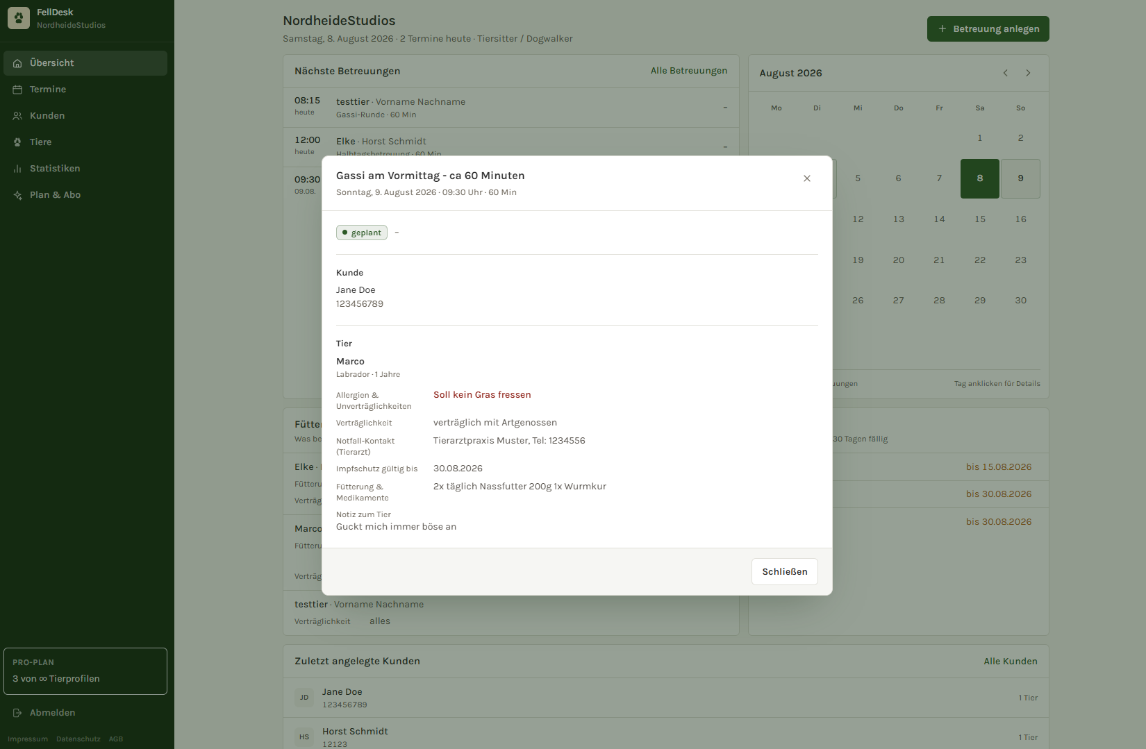 FellDesk SaaS App — Salon Dashboard & Terminverwaltung